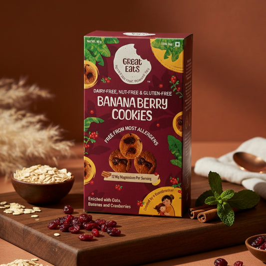 Banana-Berry Cookies | Healthy Oats & Cranberry cookies for Kids & Adults (80g)